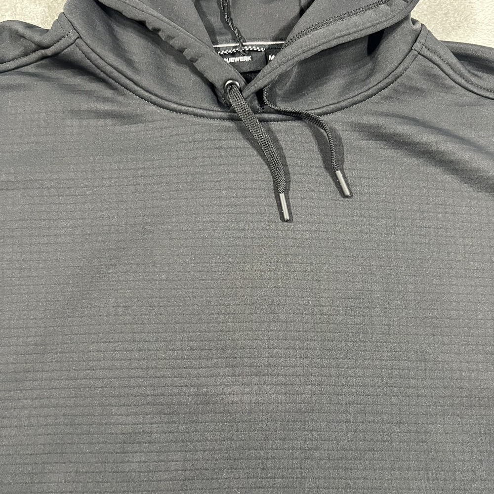 Truewerk M2 Grid Pullover Hoodie Mens Medium Black Technical Fleece Performance - Picture 4 of 14